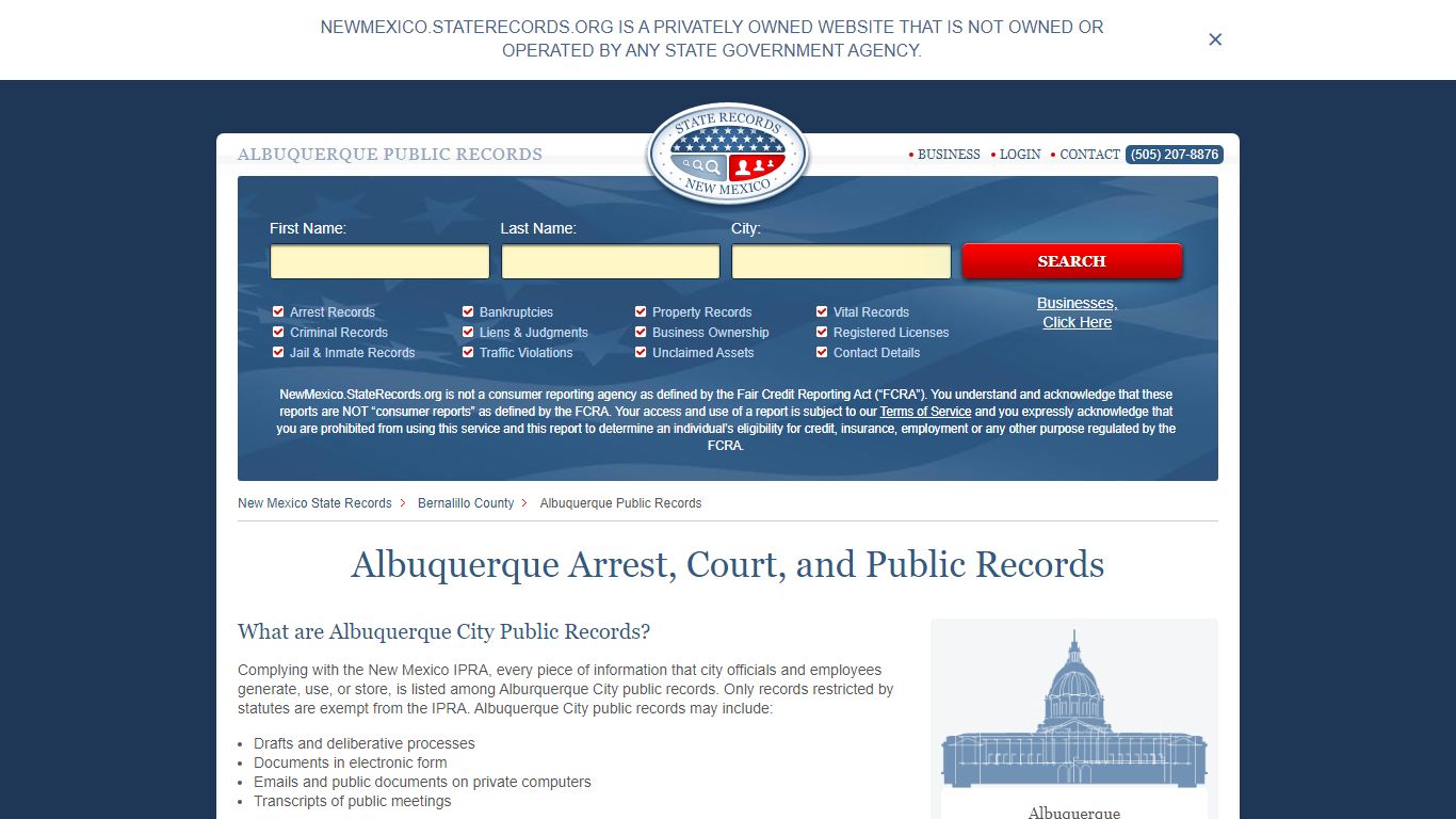 Albuquerque Arrest, Court, and Public Records